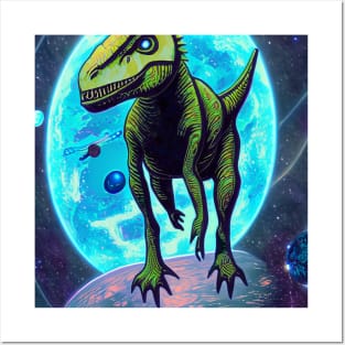 Angry space t-rex Posters and Art